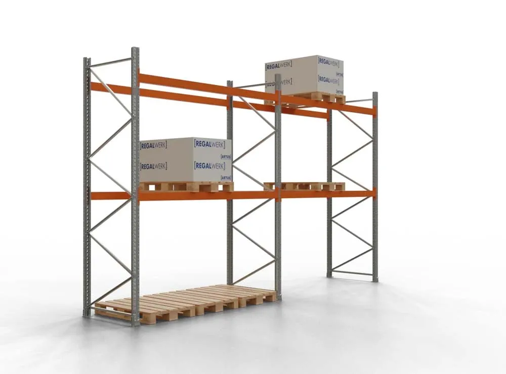 Palettenregal TAURUS | Medium | HxBxT 350x565x110cm | Fachlast 2000kg | 2 Ebenen