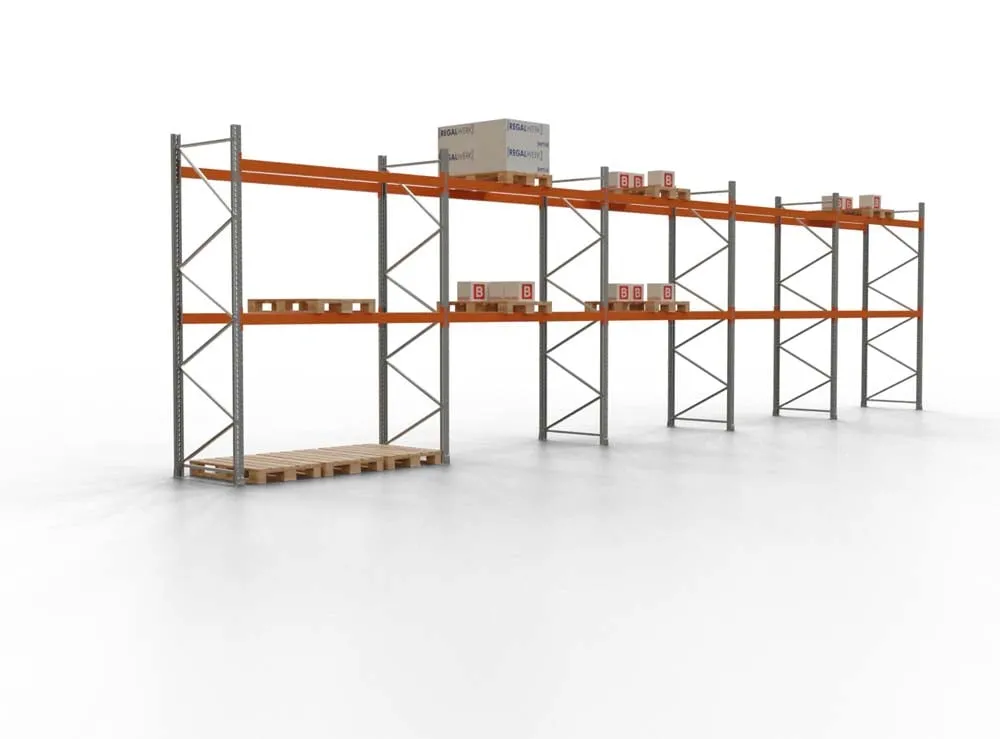 Palettenregal TAURUS | Medium | HxBxT 350x1410x110cm | Fachlast 2000kg | 2 Ebenen