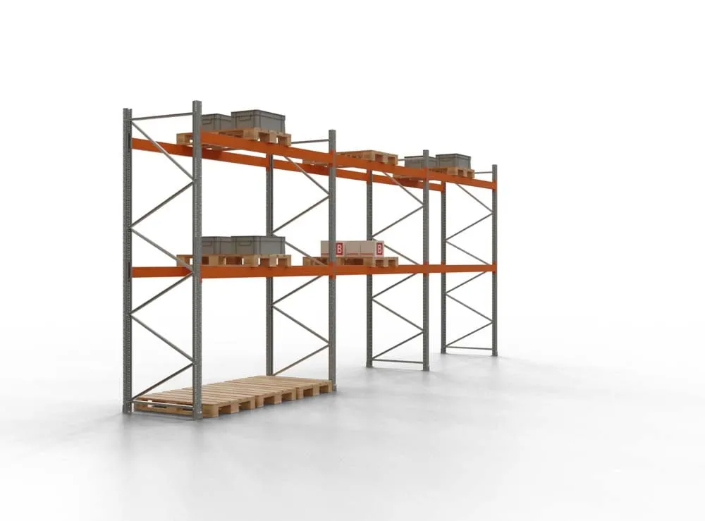 Palettenregal TAURUS | Medium | HxBxT 350x844x110cm | Fachlast 3000kg | 2 Ebenen