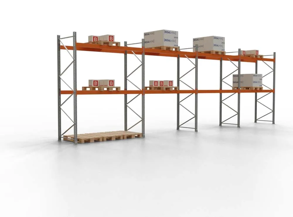 Palettenregal TAURUS | Medium | HxBxT 350x1123x110cm | Fachlast 3000kg | 2 Ebenen