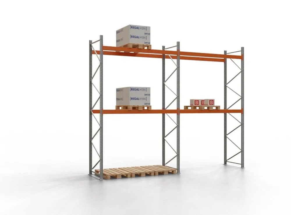 Palettenregal TAURUS | Extra-Tall | HxBxT 450x565x110cm | Fachlast 3000kg | 2 Ebenen