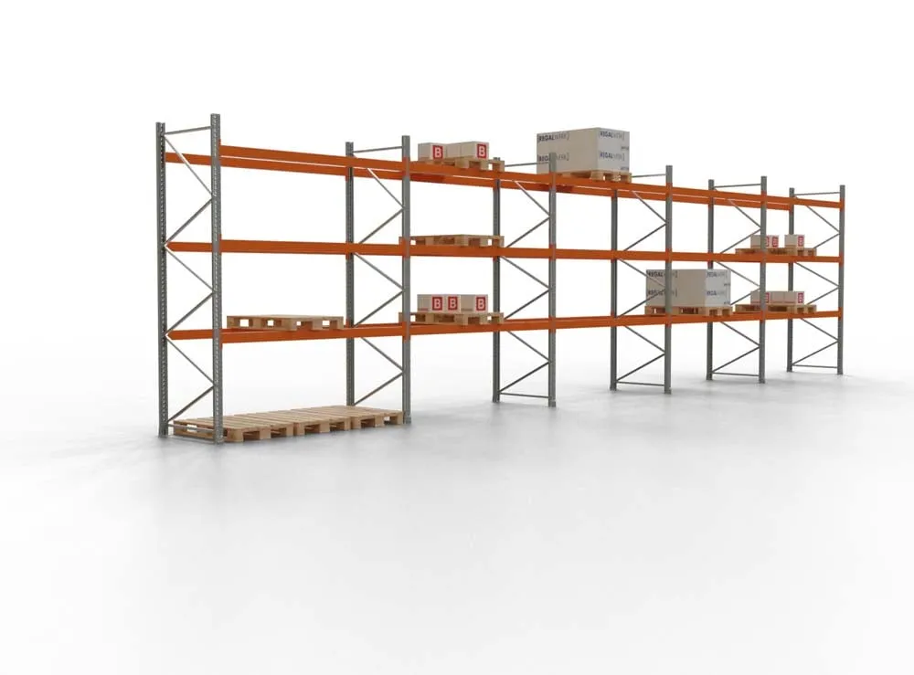Palettenregal TAURUS | Medium | HxBxT 350x1410x110cm | Fachlast 2000kg | 3 Ebenen