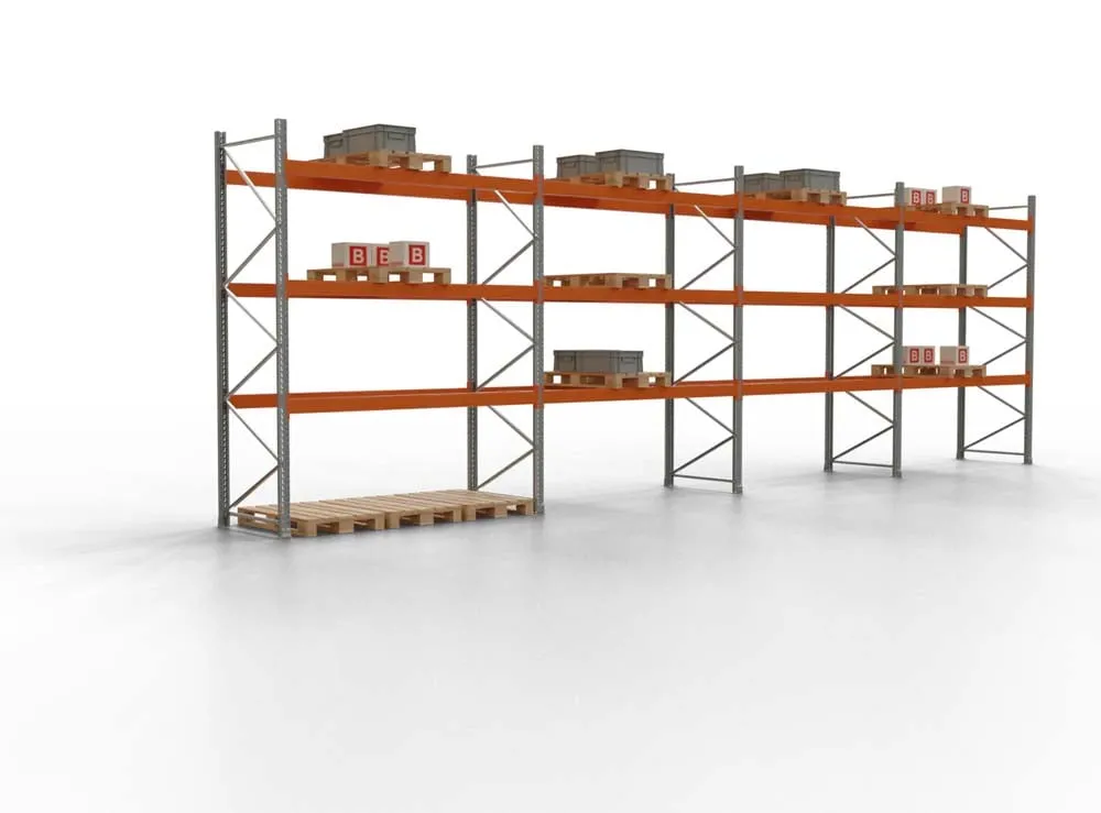 Palettenregal TAURUS | Medium | HxBxT 350x1123x110cm | Fachlast 3000kg | 3 Ebenen