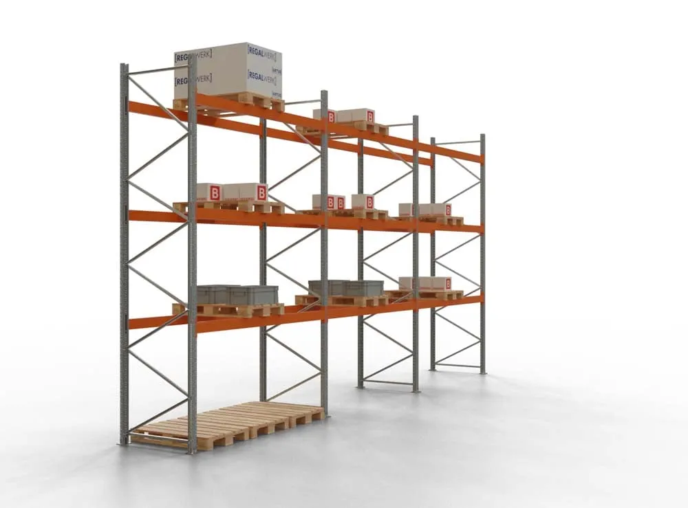 Palettenregal TAURUS | Extra-Tall | HxBxT 450x844x110cm | Fachlast 3000kg | 3 Ebenen