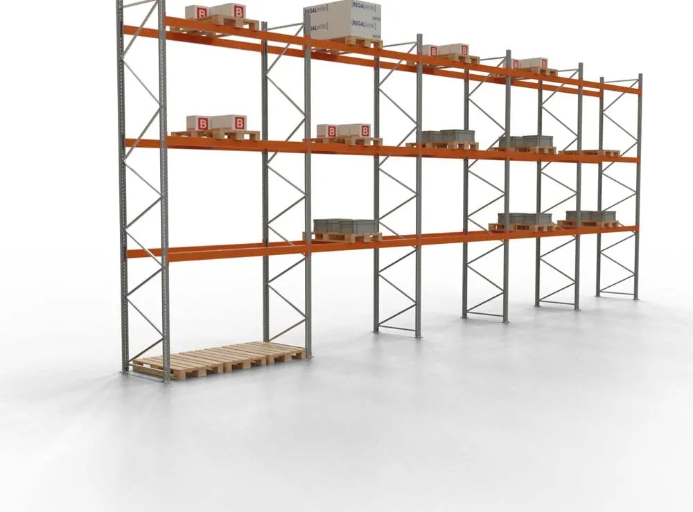 Palettenregal TAURUS | Super-Tall | HxBxT 550x1410x110cm | Fachlast 3000kg | 3 Ebenen