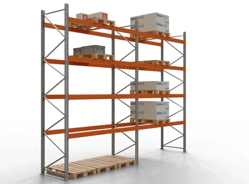 Palettenregal TAURUS | Extra-Tall | HxBxT 450x565x110cm | Fachlast 3000kg | 4 Ebenen