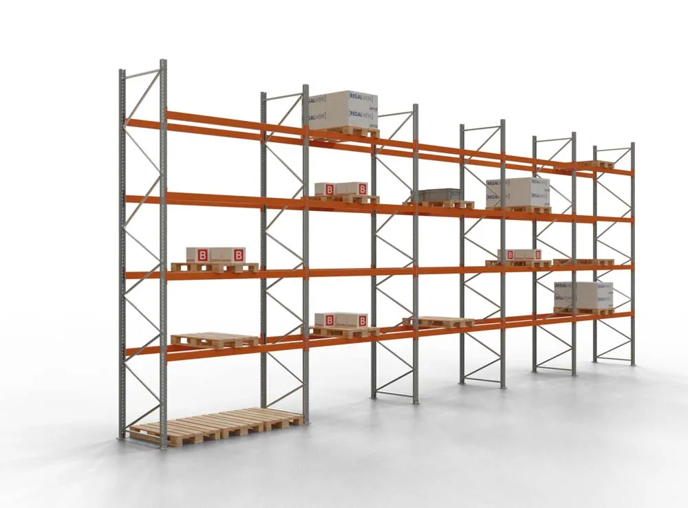 Palettenregal TAURUS | Super-Tall | HxBxT 550x1410x110cm | Fachlast 2000kg | 4 Ebenen