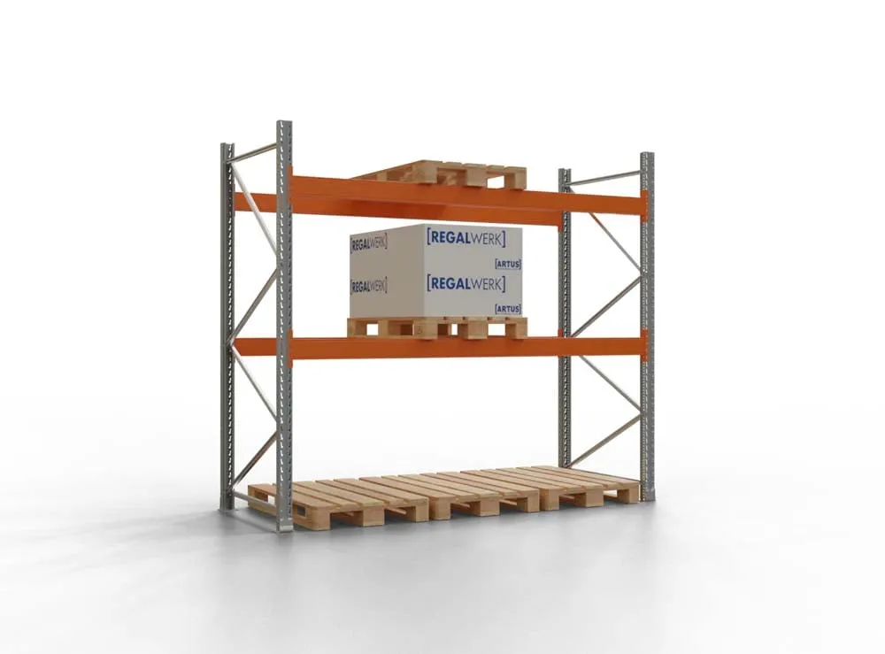 Palettenregal TAURUS | Low | HxBxT 250x270x110cm | Fachlast 3000kg | 2 Ebenen