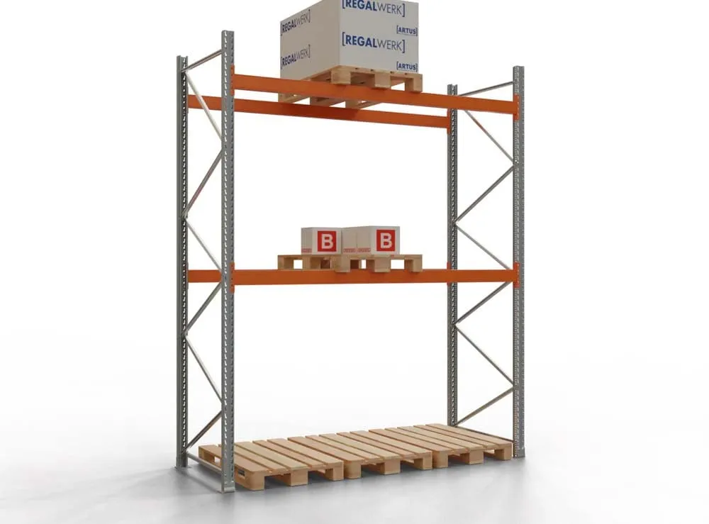 Palettenregal TAURUS | Medium | HxBxT 350x270x110cm | Fachlast 2000kg | 2 Ebenen