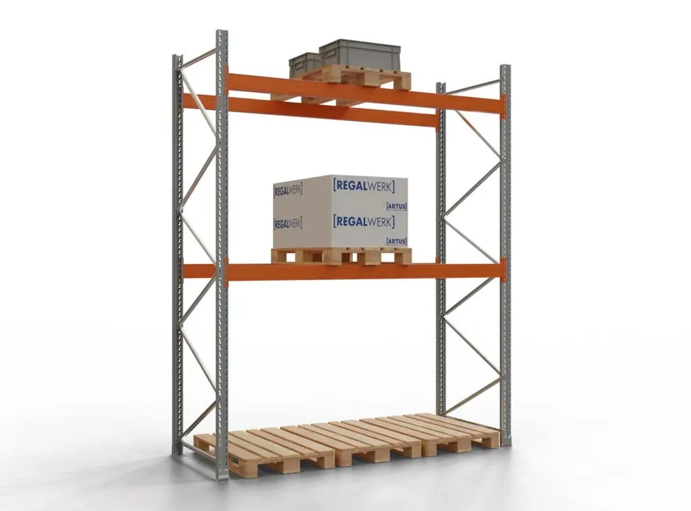 Palettenregal TAURUS | Medium | HxBxT 350x270x110cm | Fachlast 3000kg | 2 Ebenen