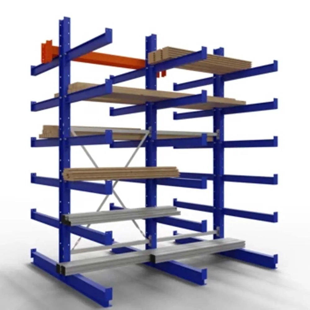 Kragarmregal doppelseitig TAURUS | frei verstellbare Kragarmen | HxBxT 250x206x160cm | 6 Ebenen inkl. Fußebene | Armlast 500kg | Enzianblau