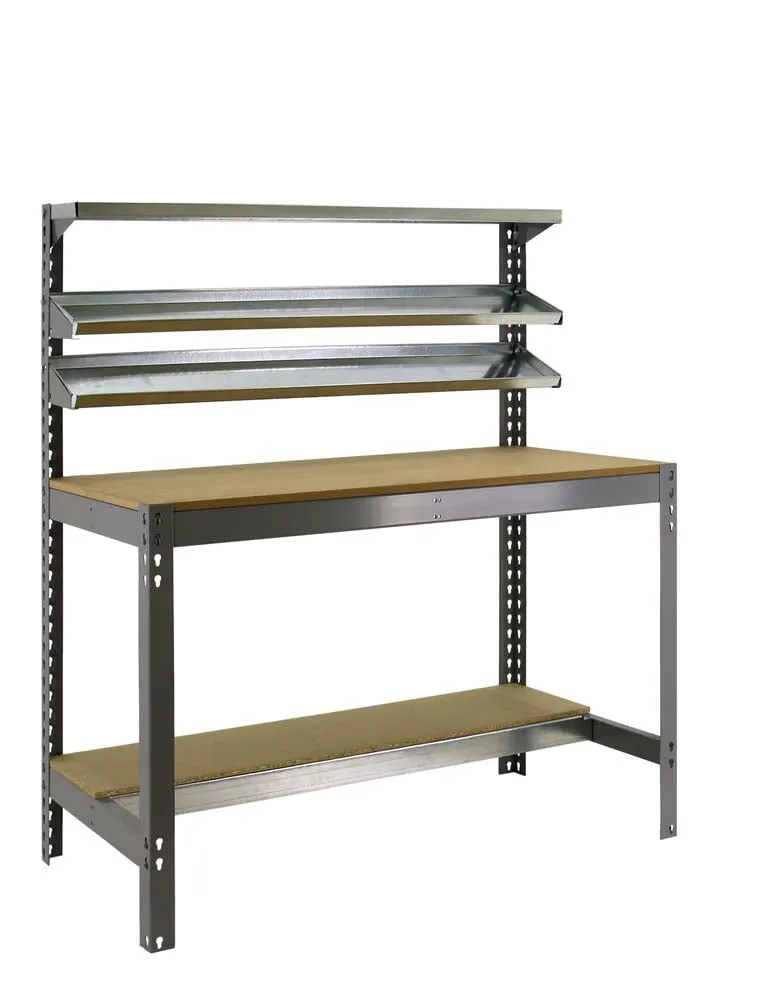 Werkbank BUFFALO mit Frontablage | HxBxT 84x120x61cm | Traglast 600kg | Grau