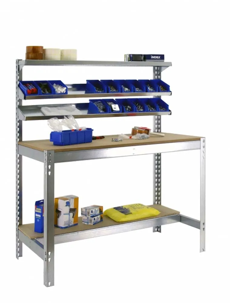 Werkbank BUFFALO mit Frontablage | HxBxT 84x150x76cm | Traglast 600kg | Verzinkt