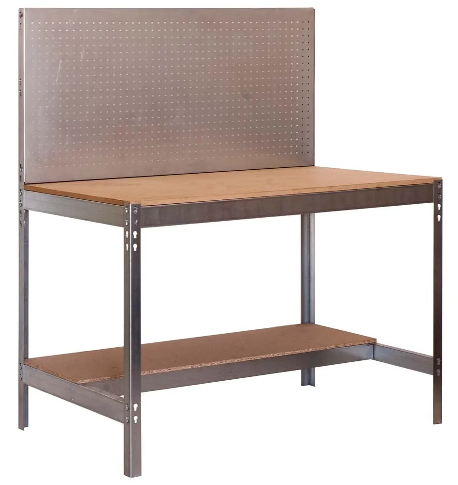 Werkbank BUFFALO mit Werkzeugwand | HxBxT 84x120x61cm | Traglast 600kg | Verzinkt