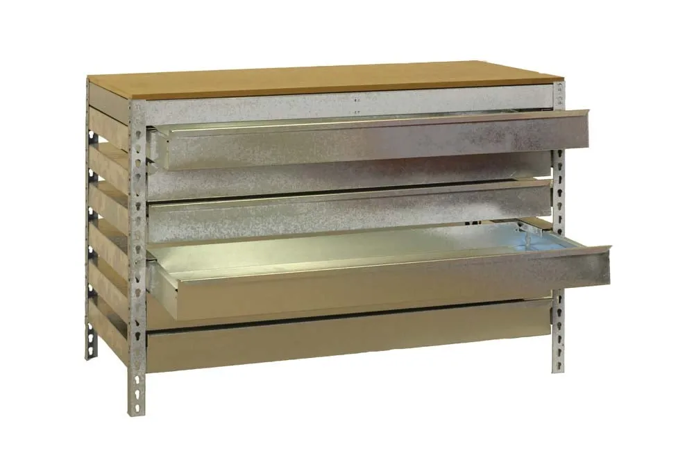 Werkbank BUFFALO mit Schubfächern | HxBxT 84x90x61cm | Traglast 600kg | Verzinkt
