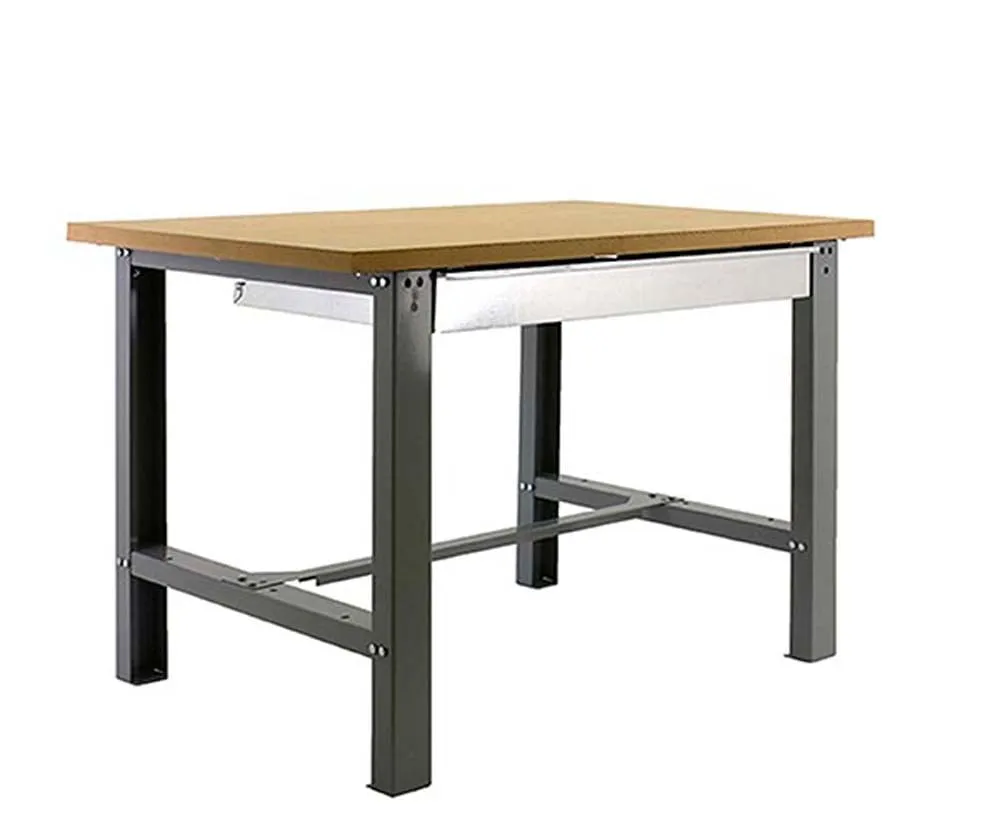 Werkbank BUFFALO WOOD mit Schublade | HxBxT 87x120x75cm | Traglast 600kg | Grau