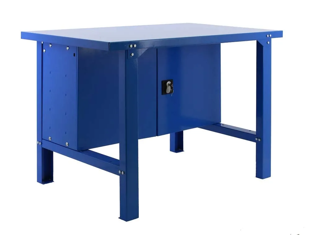 Werkbank BUFFALO METAL mit Schrank | HxBxT 83x120x73cm | Traglast 600kg | Blau