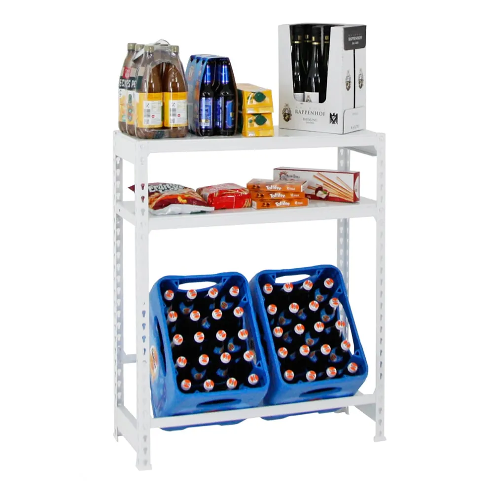 Getränkekistenregal CAMEL mit Ablagefläche | HxBxT 100x80x30cm | Weiß