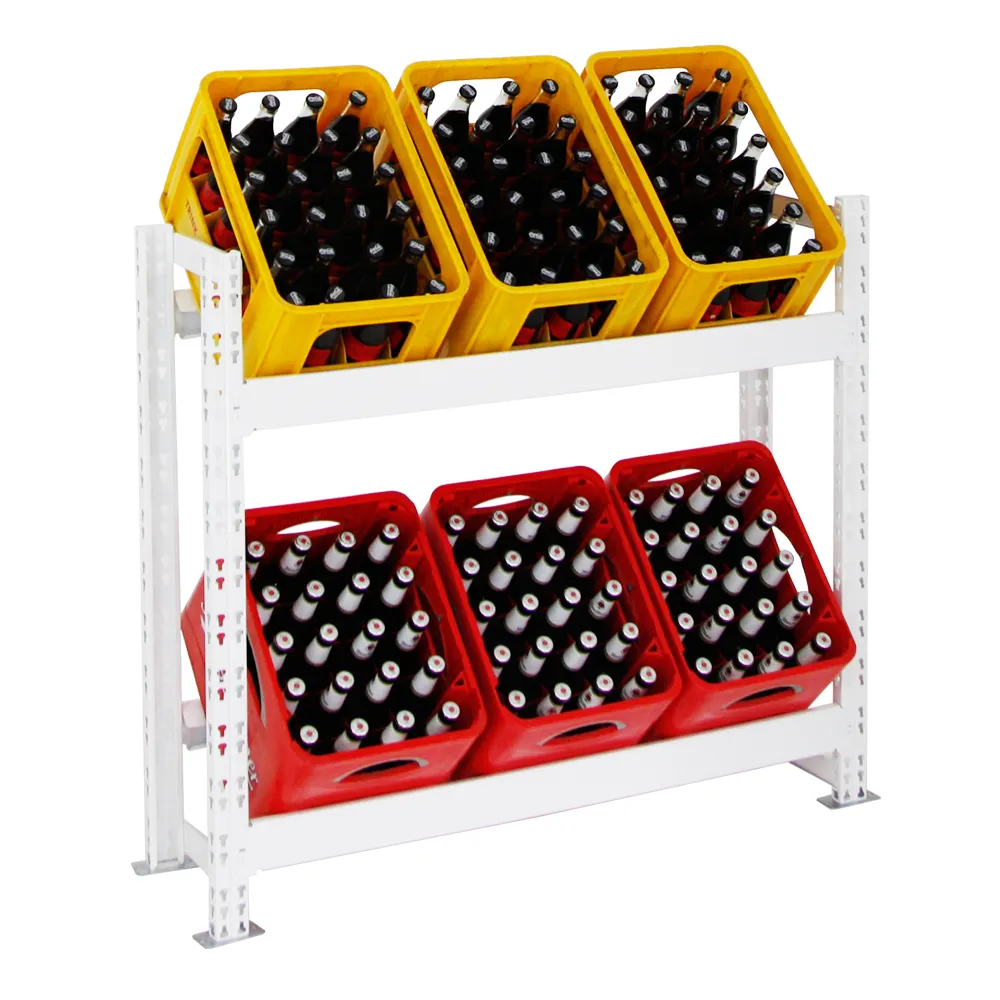 Getränkekistenregal Tegernsee Extra-Breit Weiß | HxBxT 100x110x30cm | 6 Kästen