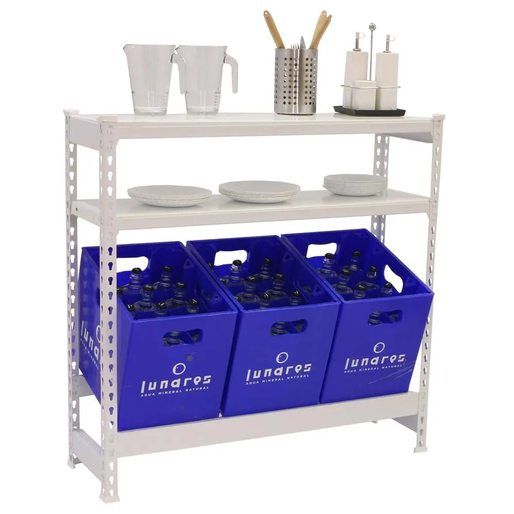 Getränkekistenregal CAMEL mit Ablagefläche | HxBxT 100x100x30cm | Weiß