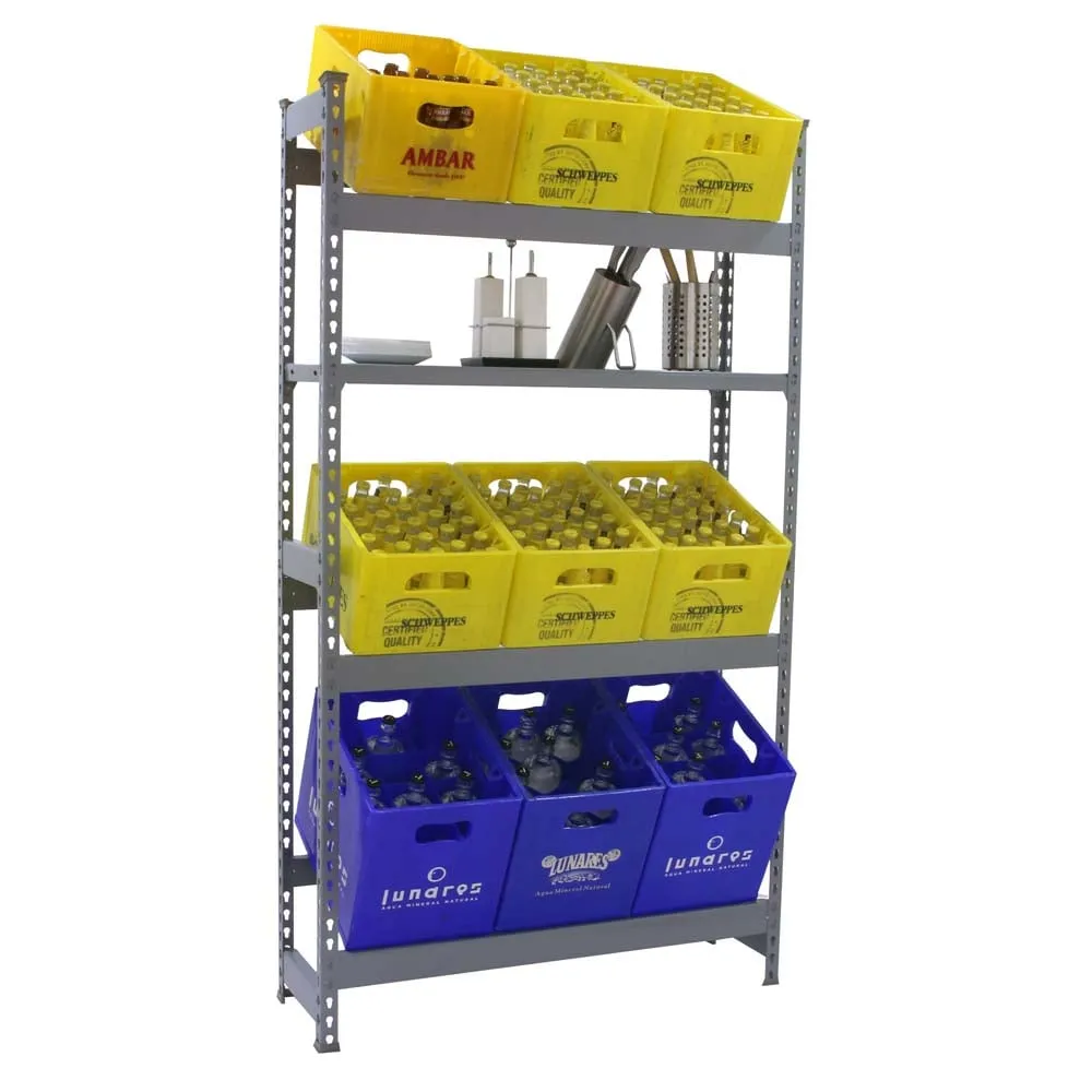 Getränkekistenregal BIG CAMEL mit Ablagefläche | HxBxT 180x100x30cm | Grau