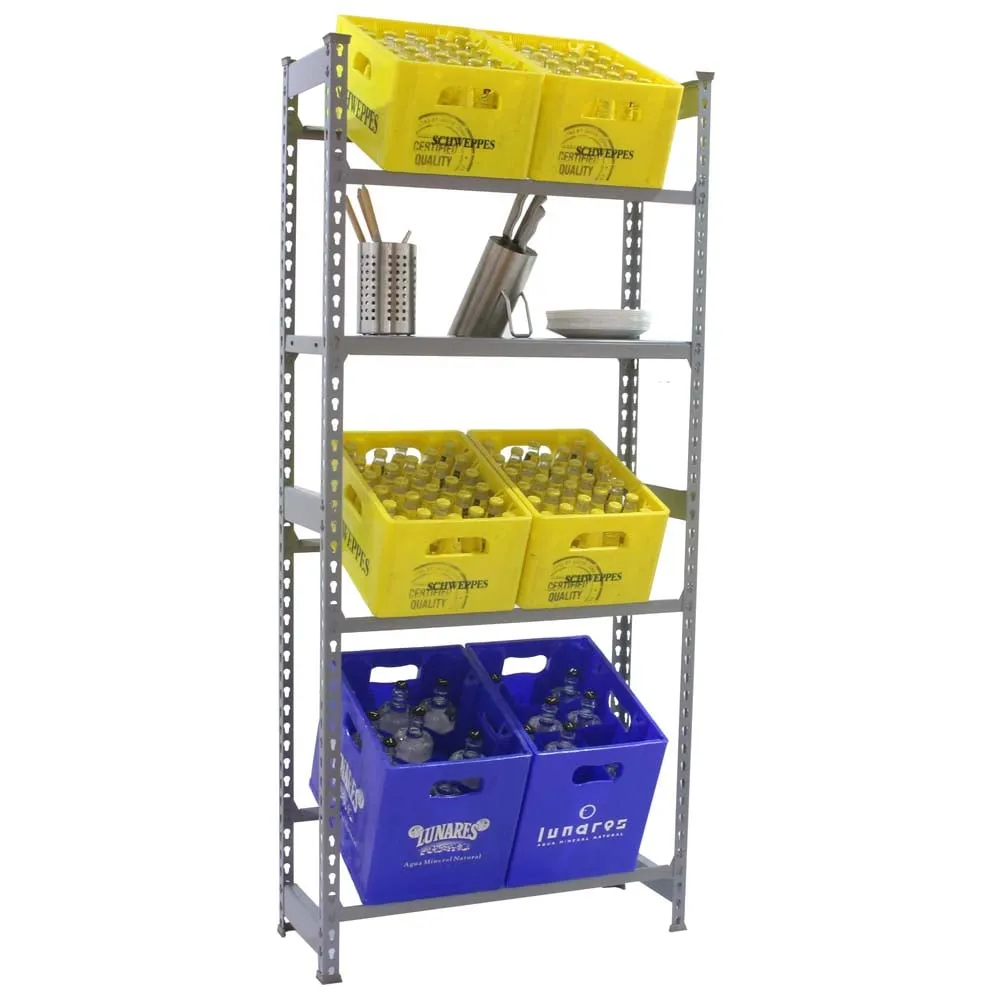 Getränkekistenregal BIG CAMEL mit Ablagefläche | HxBxT 180x80x30cm | Grau