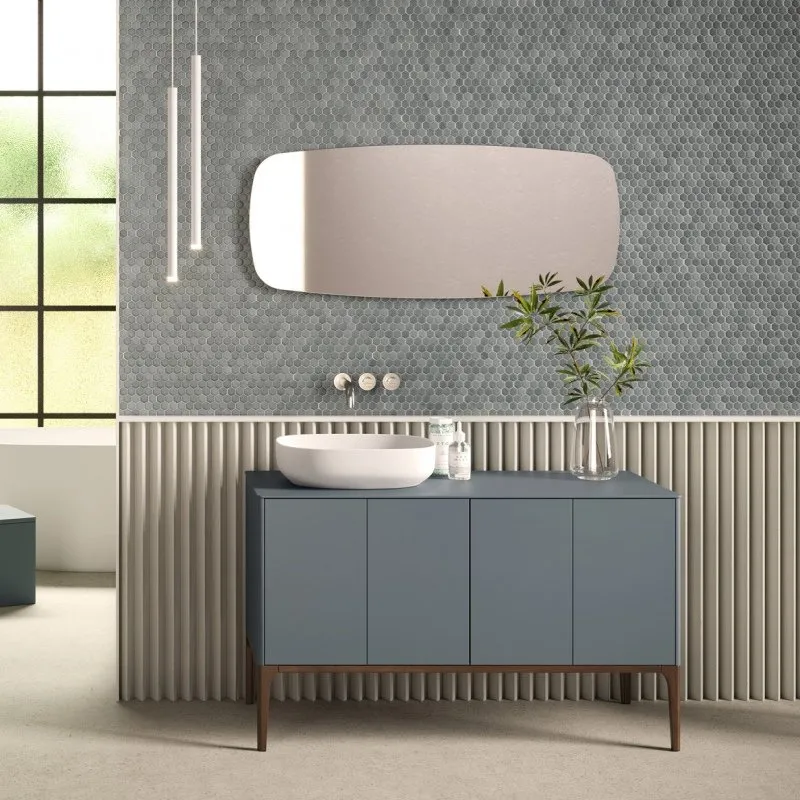 FIANCHI STONDATI 2-TÜRIGER WASCHTISCHUNTERSCHRANK MIT WASCHBECKEN UND SPIEGEL