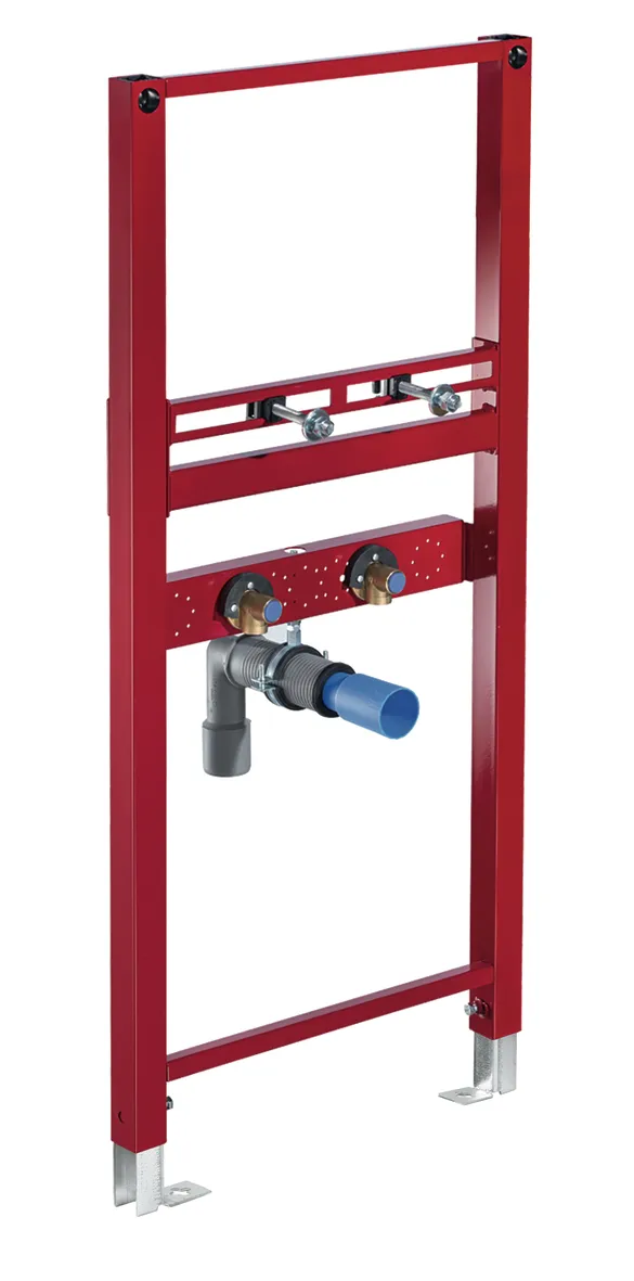 Waschtisch-Modul MONTUS, für Ständerwand- oder Vorwandmontage. Für wandhängende Waschtische, B 50 cm x H 115 cm, Rahmen pulverbeschichtet