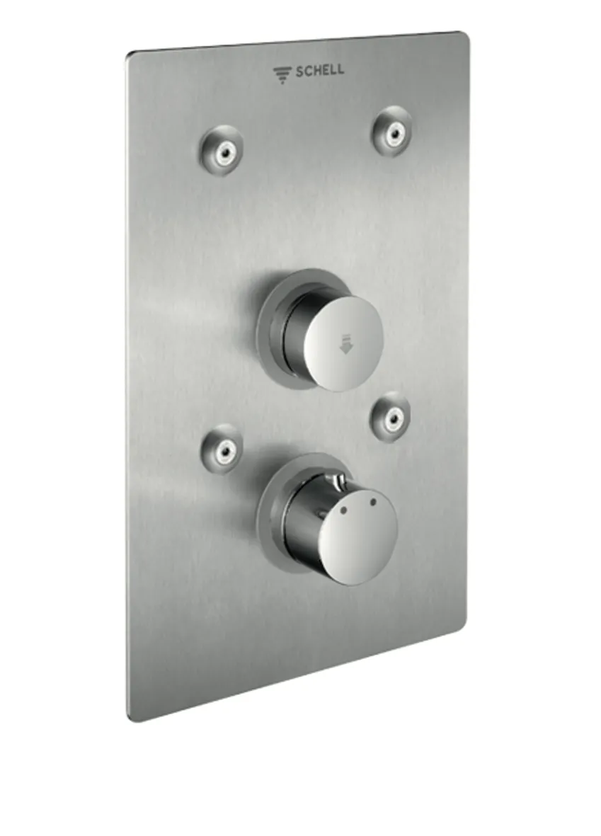 Unterputz-Dusche LINUS Basic D-SC-T, Mischwasser, Thermostat, Frontplatte, Frontplatte Edelstahl gebürstet