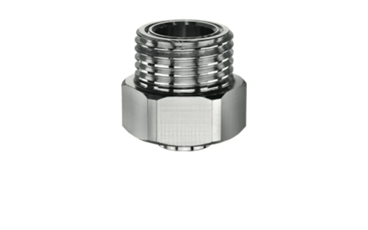 Durchflussbegrenzer für Eckventile DN 15, Durchfluss druckunabhängig, max.: 9 l/min, DN 15 G 1/2 IG, DN 15 G 1/2 AG, chrom