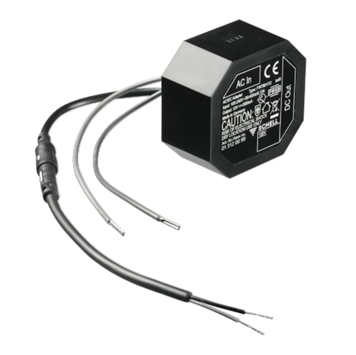 Unterputz-Netzteil 12 VDC, 100 - 240 VAC, 50 - 60 Hz, Netzteil