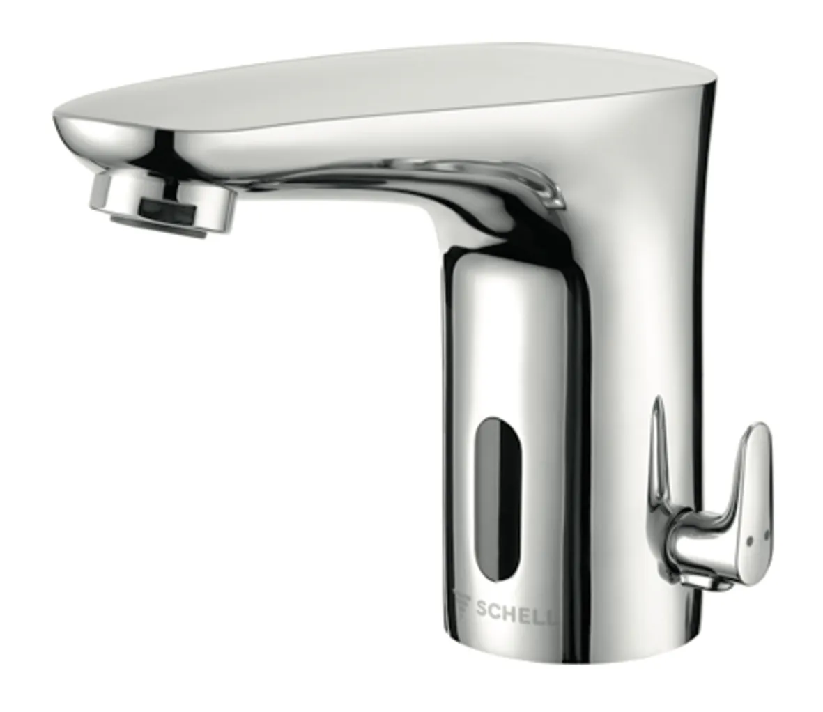 Waschtisch-Armatur MODUS E, Elektronisch, HD-M - Hochdruck Mischwasser, Infrarot, Batteriefach 6 V, Schutzklasse IP 65, 2x G 3/8 IG, chrom