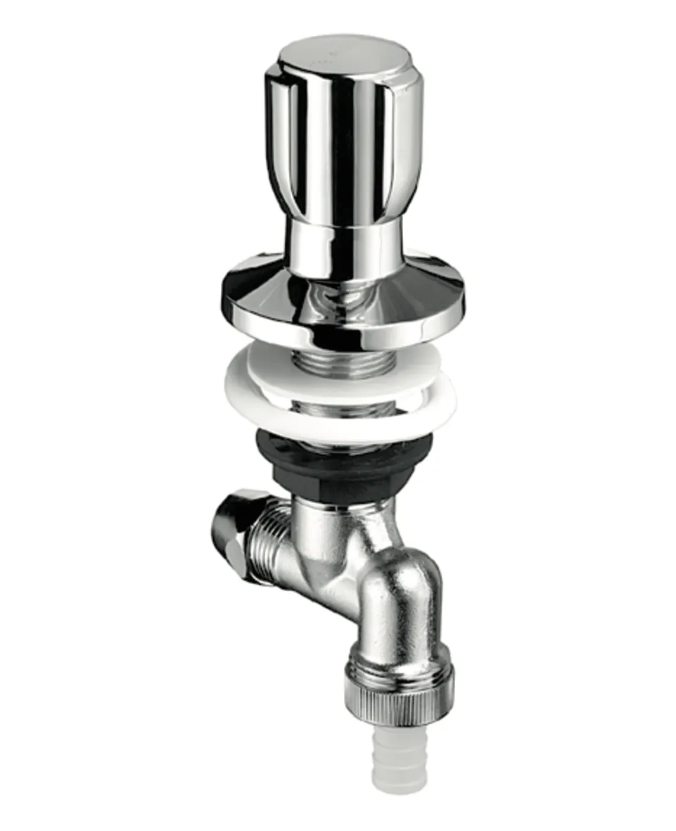 Spültischventil COMFORT, Rückflussverhinderer RV, Ø 10 mm (DN 15 G 1/2 AG), Schlauchverschraubung Ø 14,5 mm (DN 20 G 3/4 AG), chrom