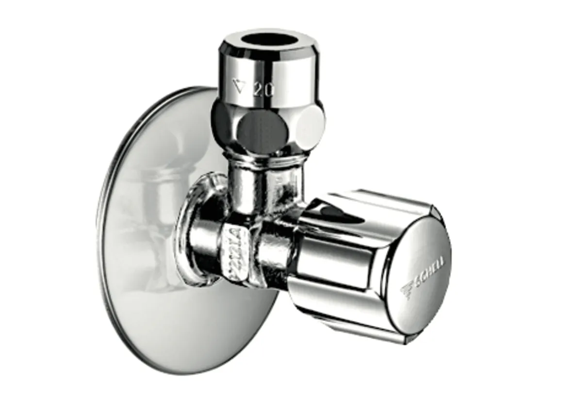 Eckventil mit Regulierfunktion COMFORT, COMFORT-Griff, Rosette Ø 54 mm (Tiefe 3 mm), DN 10 G 3/8 AG, Ø 10 mm (DN 10 G 3/8 AG), chrom