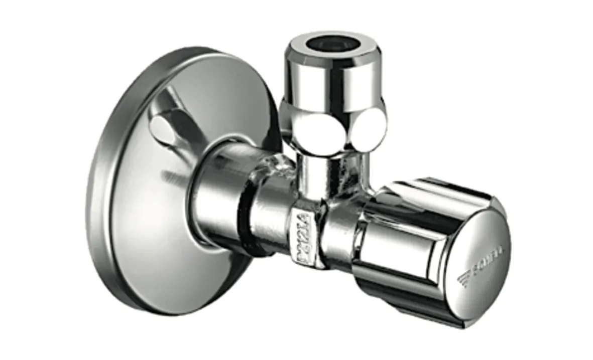 Eckventil mit Regulierfunktion COMFORT, COMFORT-Griff, Schubrosette Ø 54 mm, DN 10 G 3/8 AG, Ø 10 mm (DN 10 G 3/8 AG), chrom