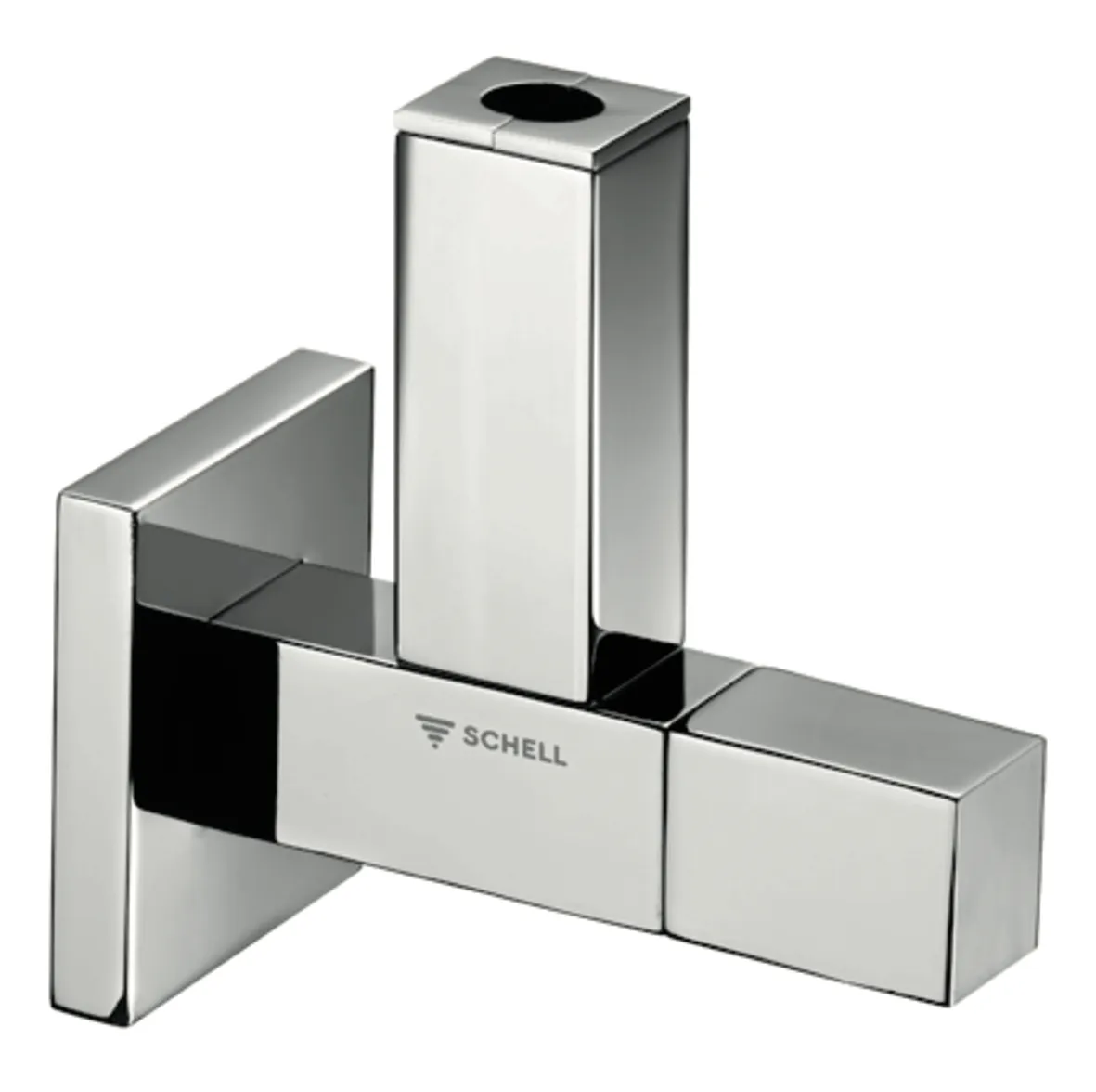 Design-Eckventil QUAD, Massiver Betätigungsgriff, Massive Metallrosette mit Gleitring, DN 15 G 1/2 AG, Ø 10 mm (DN 10 G 3/8 AG), chrom