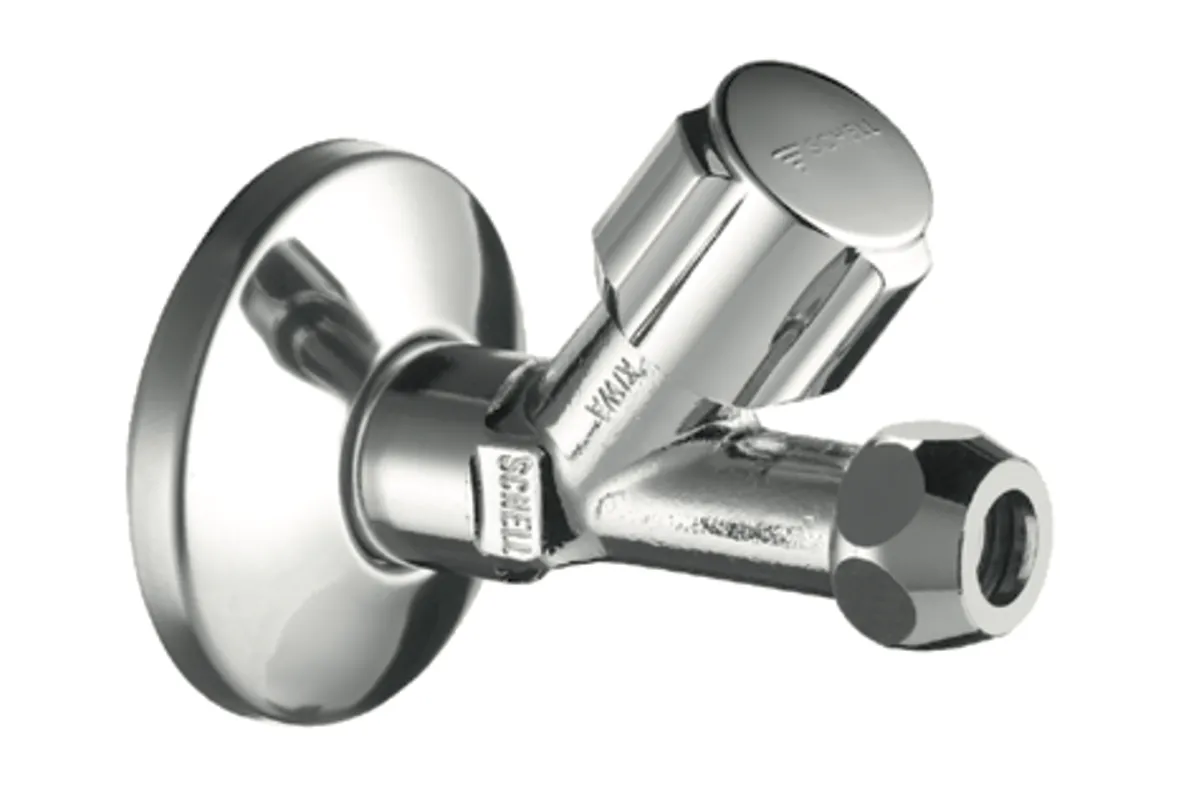 Schrägsitzventil COMFORT, COMFORT-Griff, Schubrosette Ø 54 mm, DN 15 G 1/2 AG, Ø 10 mm (DN 10 G 3/8 AG), chrom