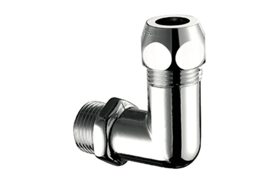 Winkel-Verschraubung mit Außengewinde, DN 10 G 3/8 AG, Ø 10 mm (DN 10 G 3/8 AG), chrom