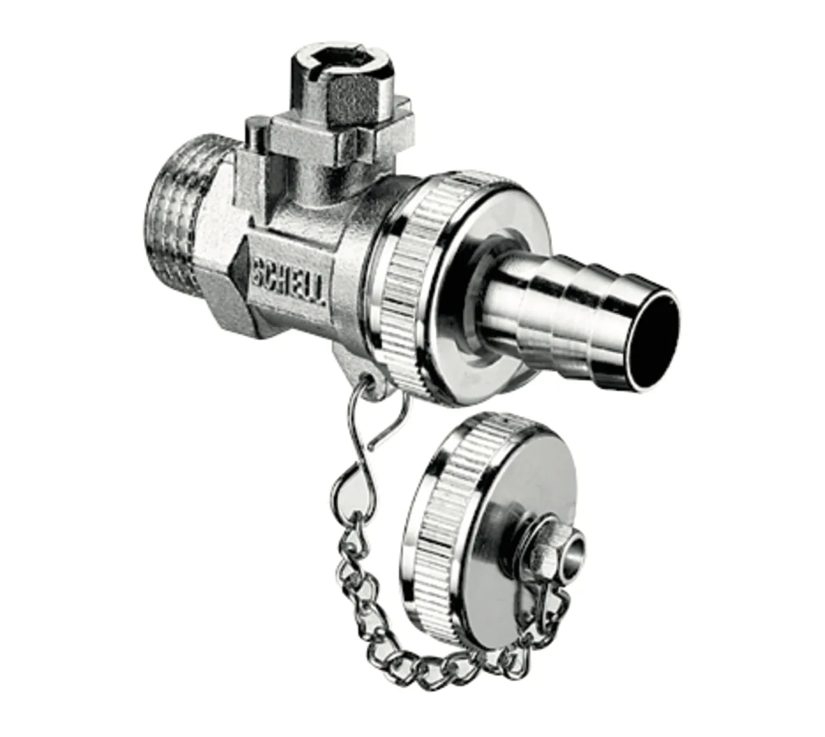 F + E-Kugelhahn, Max. Betriebsdruck: 16 bar, Messing