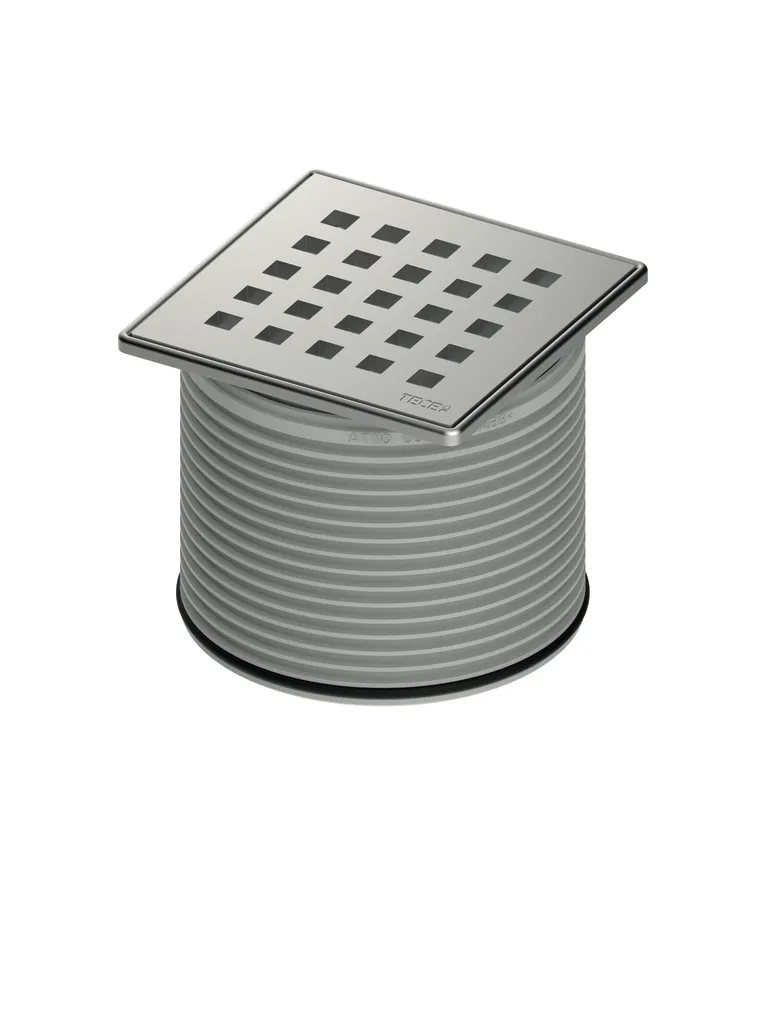 drainpoint S Rostrahmen Edelstahl, 100 mm, Designrost ″quadratum″