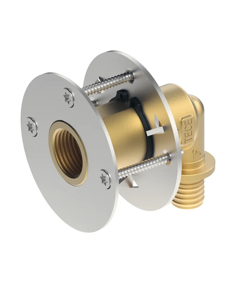 TECEflex Wanddurchführung mit Druckring, Dimension 16 × Rp 1/2″ Siliziumbronze