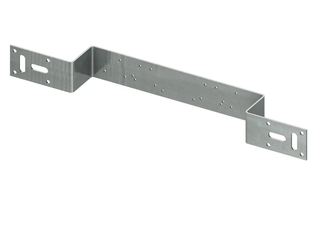 Halter aus verzinktem Stahl, 2-fach gewinkelt, Stichmaße 150 und 80 mm