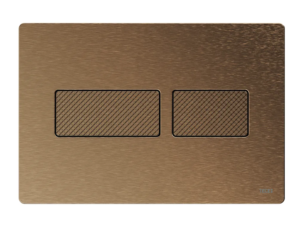 solid WC-Betätigungsplatte, Bronze gebürstet mit Rautenstruktur