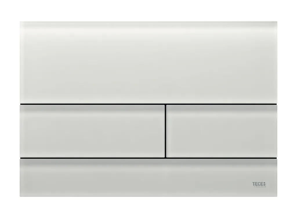 square II WC-Betätigungsplatte Zweimengentechnik, Glas weiß satiniert