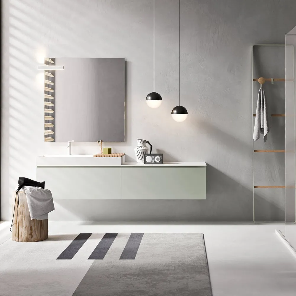 ARTESI PETRA PT43 WANDWASCHTISCH MIT 2 SCHUBLADEN, WASCHBECKEN UND SPIEGEL