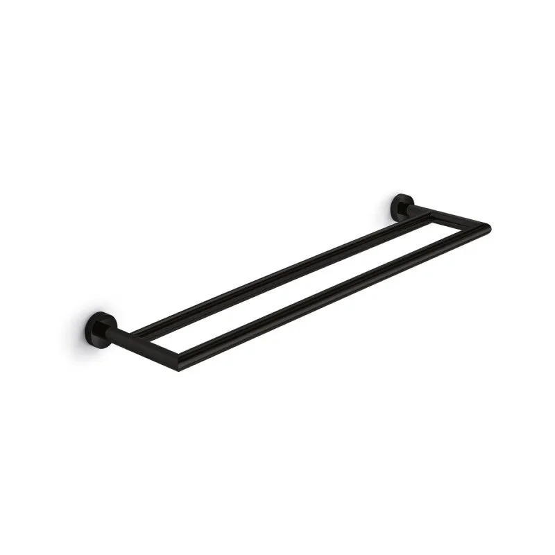 LINEABETA BAKETO DOPPELTER HANDTUCHHALTER 600MM IN SCHWARZ LACKIERTEM MESSING