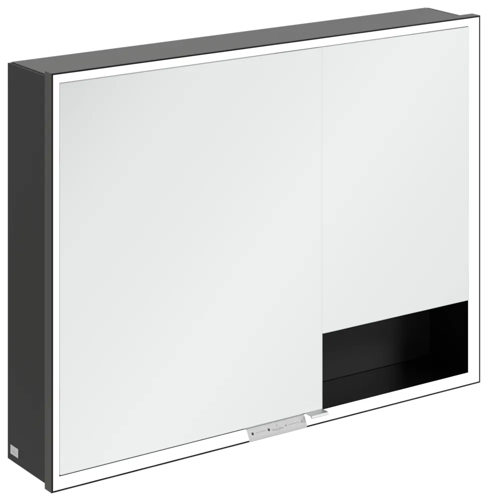 Villeroy & Boch Aufputz-Spiegelschrank „My View+“ 1000 × 750 × 168 mm in Volcano Black