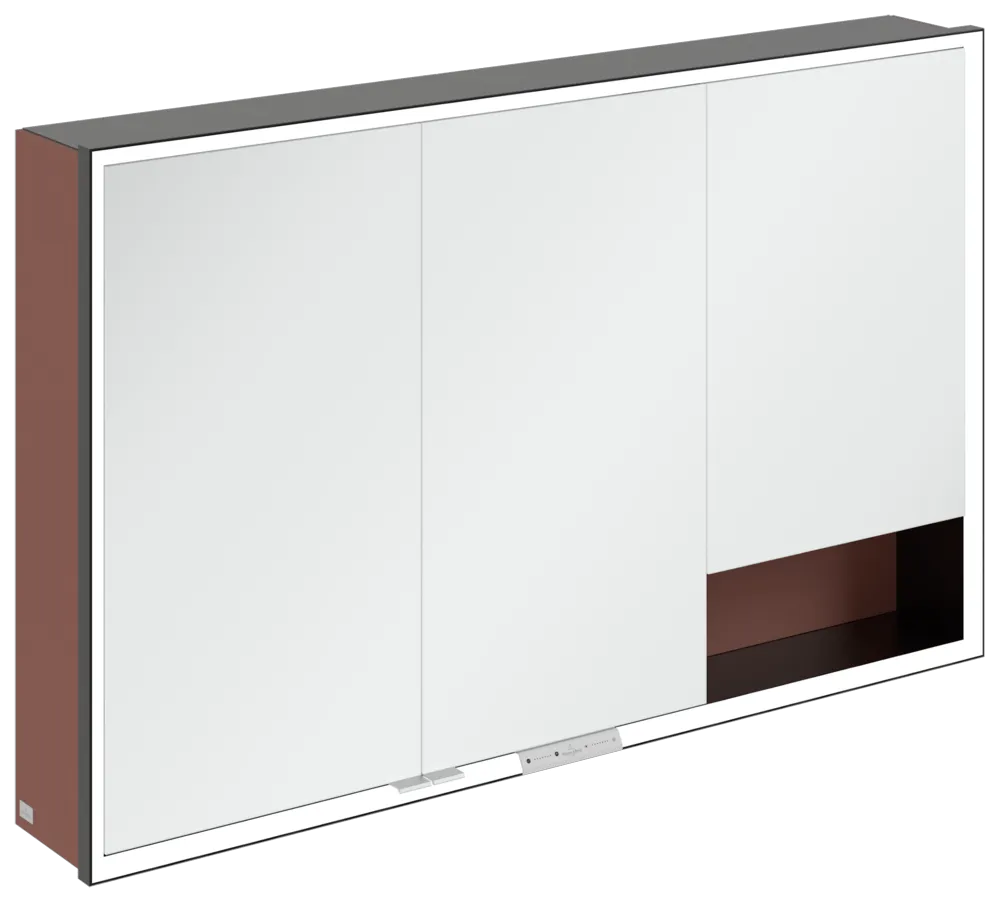 Villeroy & Boch Aufputz-Spiegelschrank „My View+“ 1200 × 750 × 168 mm in Wine Red