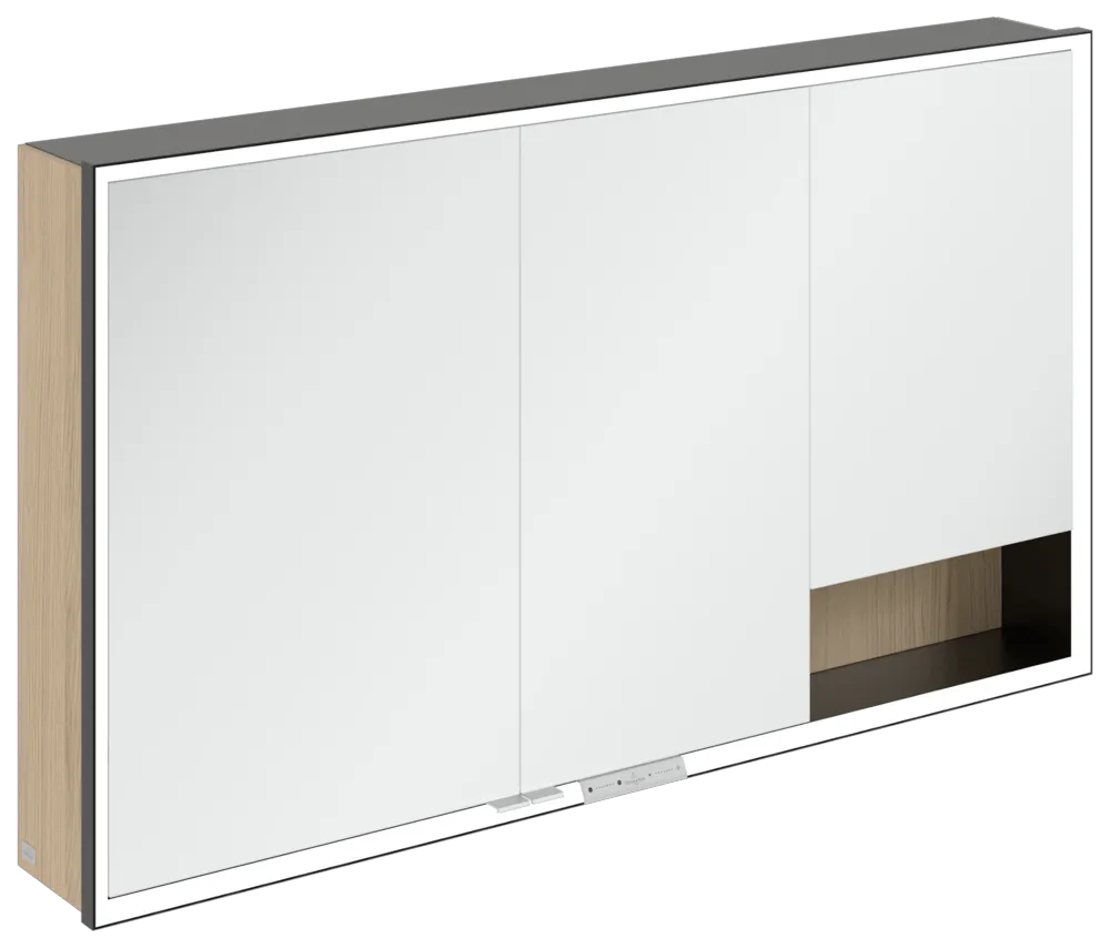 Villeroy & Boch Aufputz-Spiegelschrank „My View+“ 1300 × 750 × 168 mm in Nordic Oak