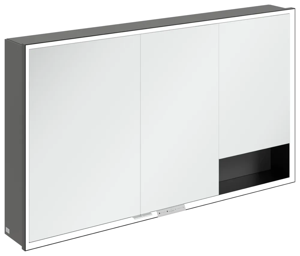 Villeroy & Boch Aufputz-Spiegelschrank „My View+“ 1300 × 750 × 168 mm in Graphite